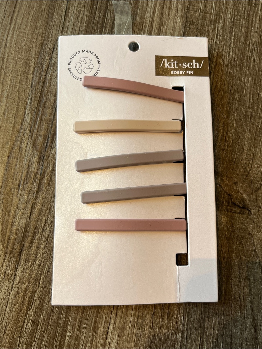 Kitsch Matte Pastel Enamel Bobby Pins - Blush, Beige, Taupe Set of 5